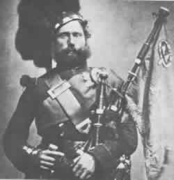 historical image of Scottish bagpiper