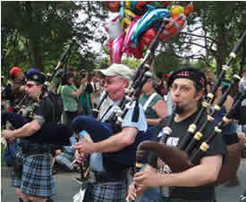 image of Twin Cities Metro Pipe Band in parade
